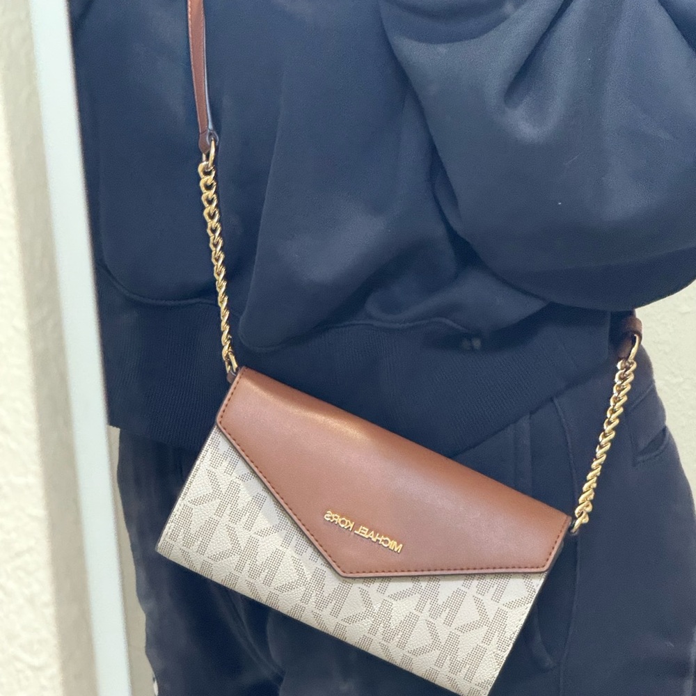 Michael Kors Brown and Cream Crossbody Bag - Picture 7 of 7